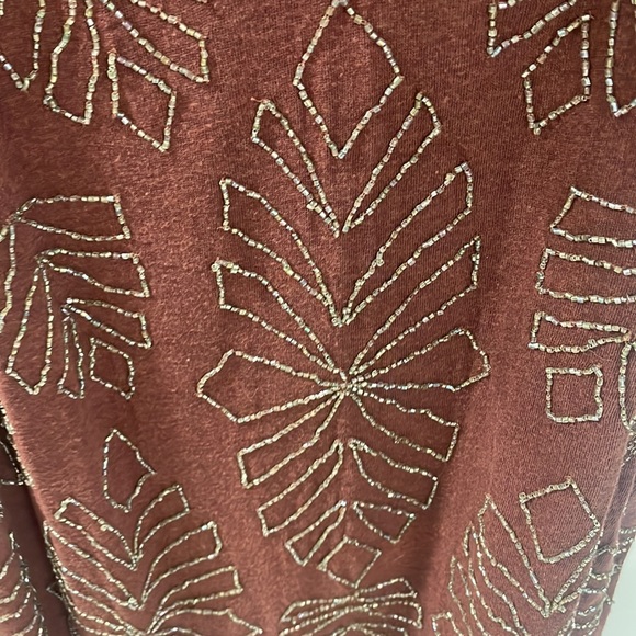 Anthropologie Beaded Rusty Brown A-Line Tank . NEW w/out tags . Never worn . - Picture 4 of 7